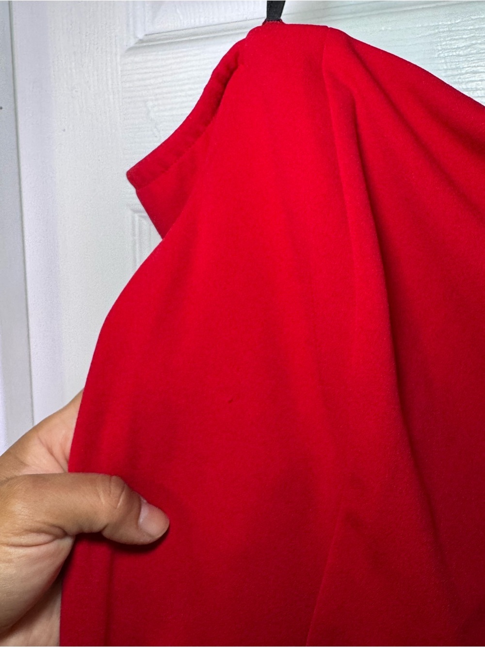 Calvin Klein Red Off-Shoulder Ruffle-Sleeve Sheath Dress - Picture 7 of 11
